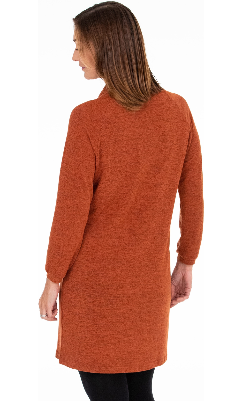 Button Detail Knitted Dress in Orange | Klass