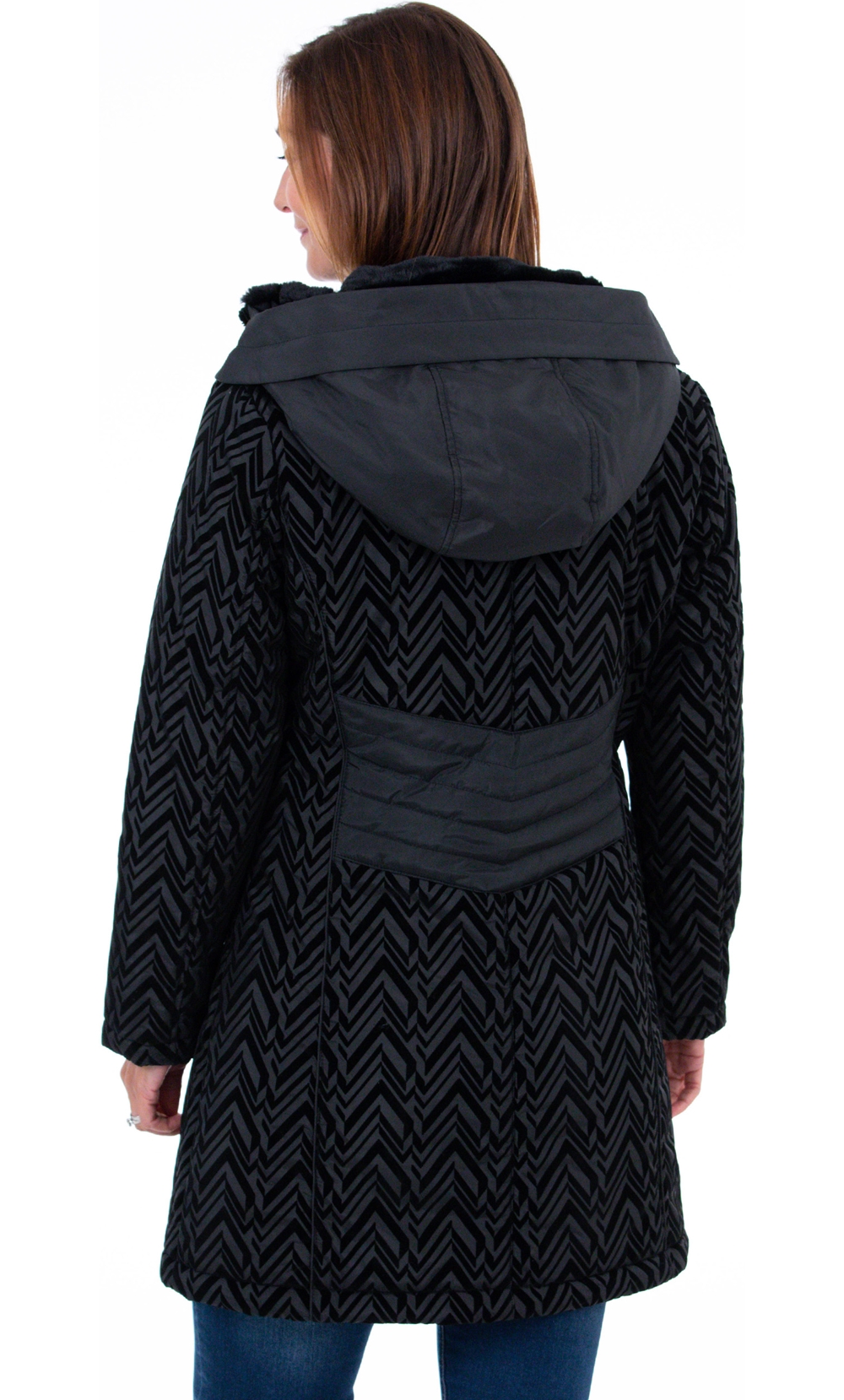 Panelled Hooded Coat