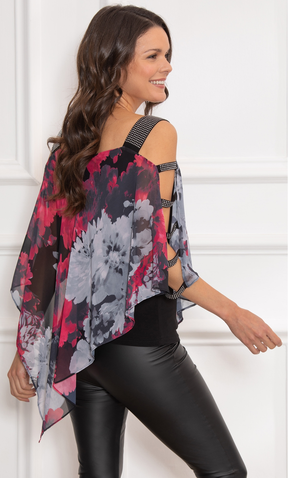 Embellished Chiffon Layered Top