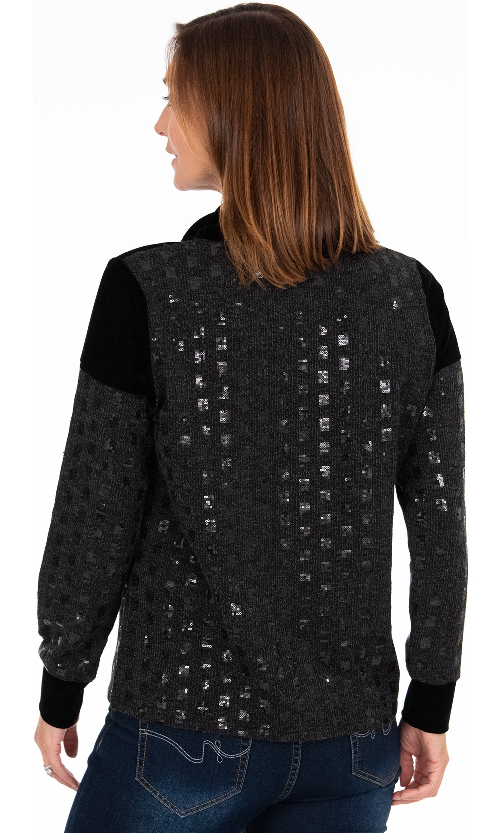 Cosy Funnel Neck Embellished Top