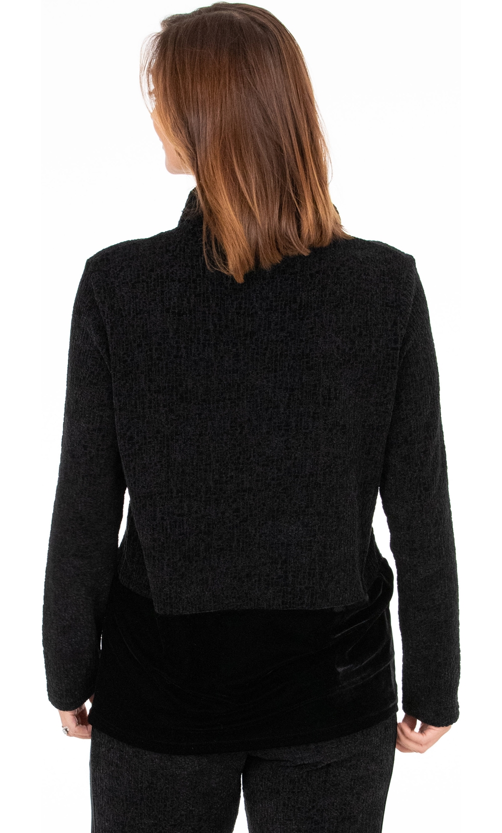 Supersoft Long Sleeve Textured Funnel Neck Top