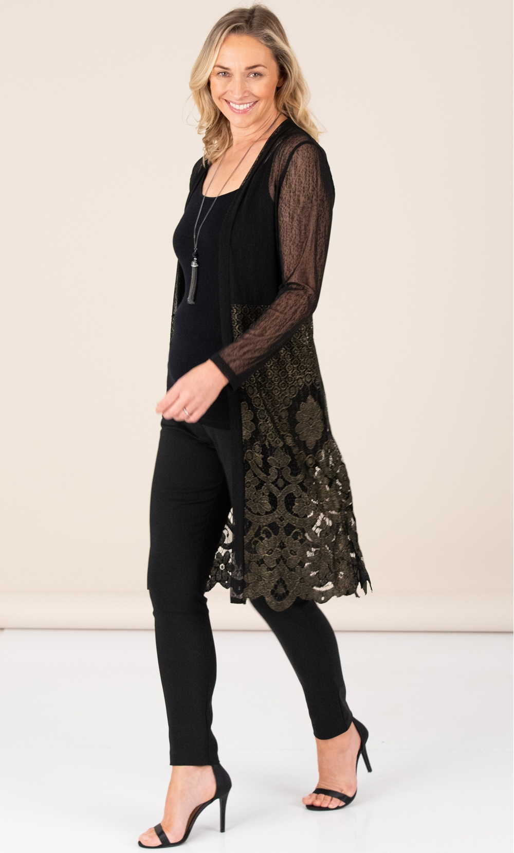 Long Line Lace Hem Cover Up