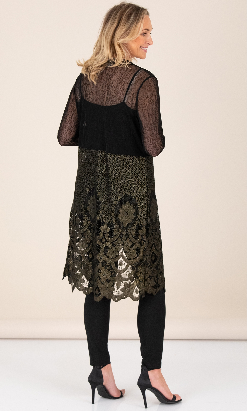 Long Line Lace Hem Cover Up