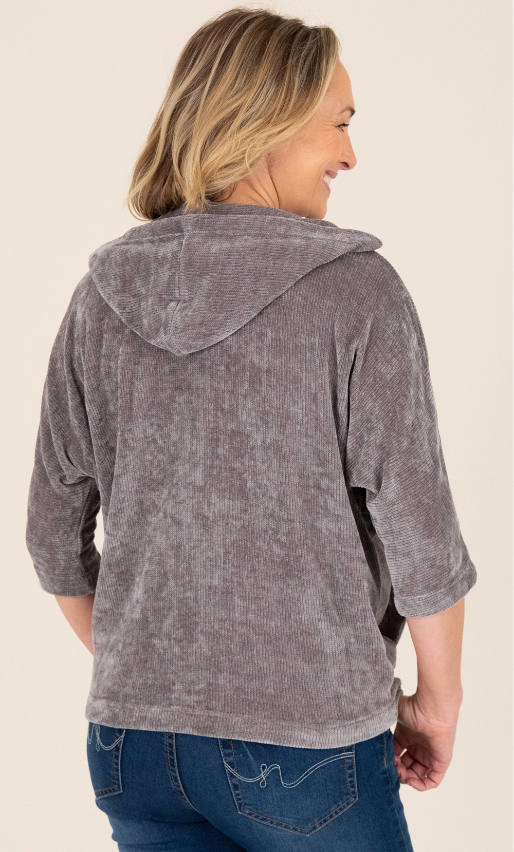 Supersoft Chenille Batwing Zip Front Jacket