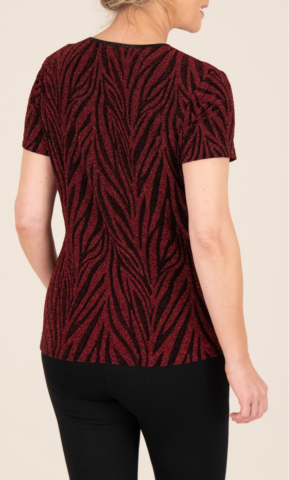 Anna Rose Sparkle Animal Print Top