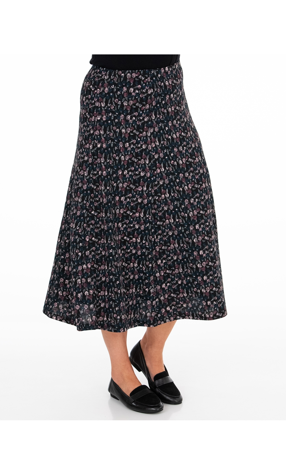 Anna Rose Jacquard Print Midi Skirt