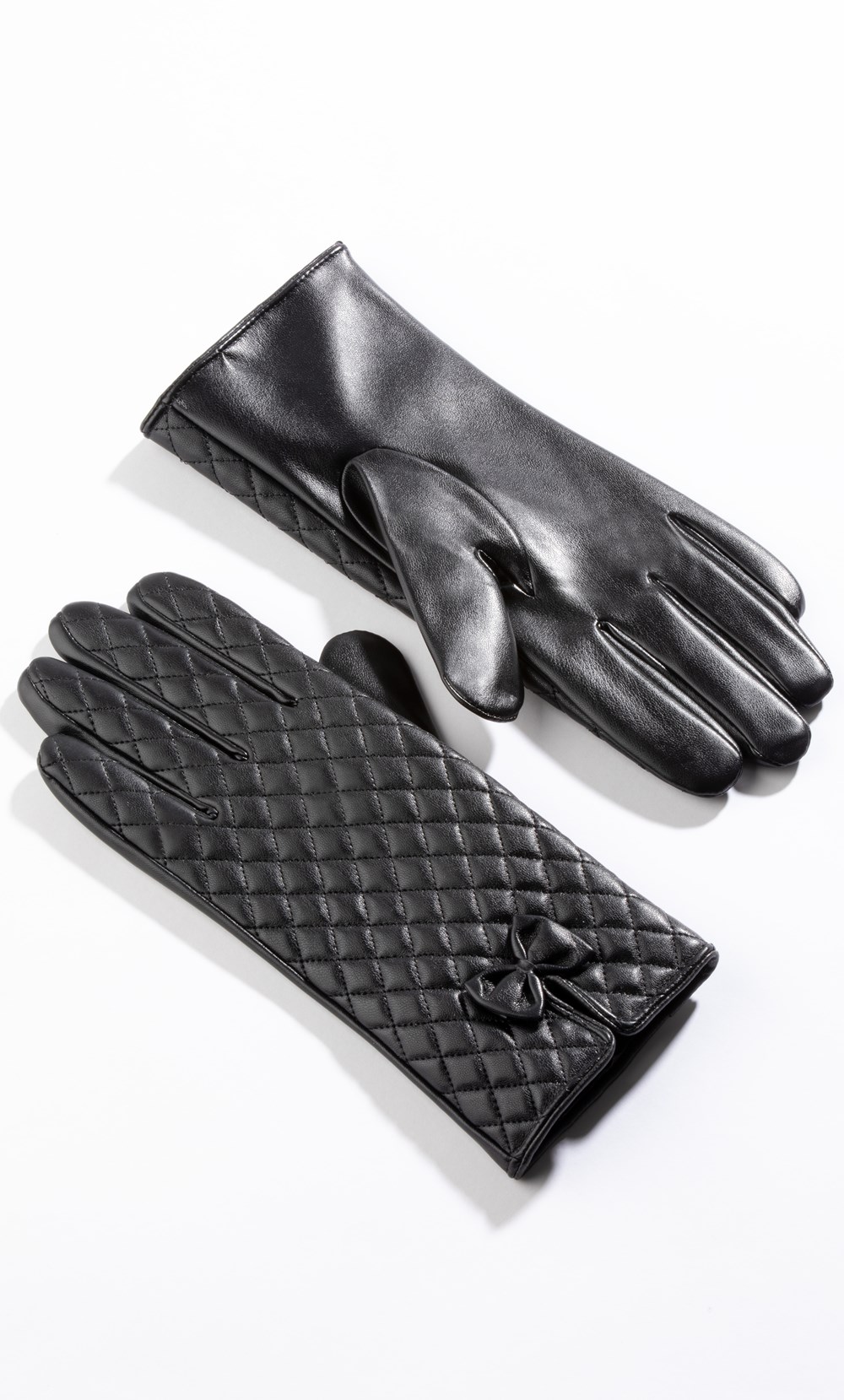 Brands - Klass Anna Rose Quilted Leather Look Gloves Black Women’s