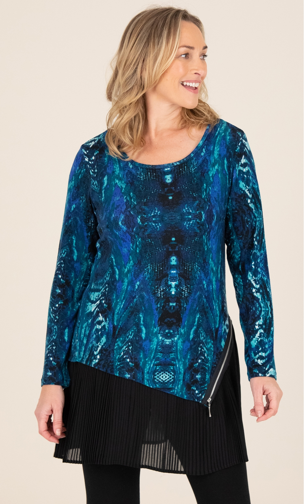 Double Layer Tunic With Zip Detail
