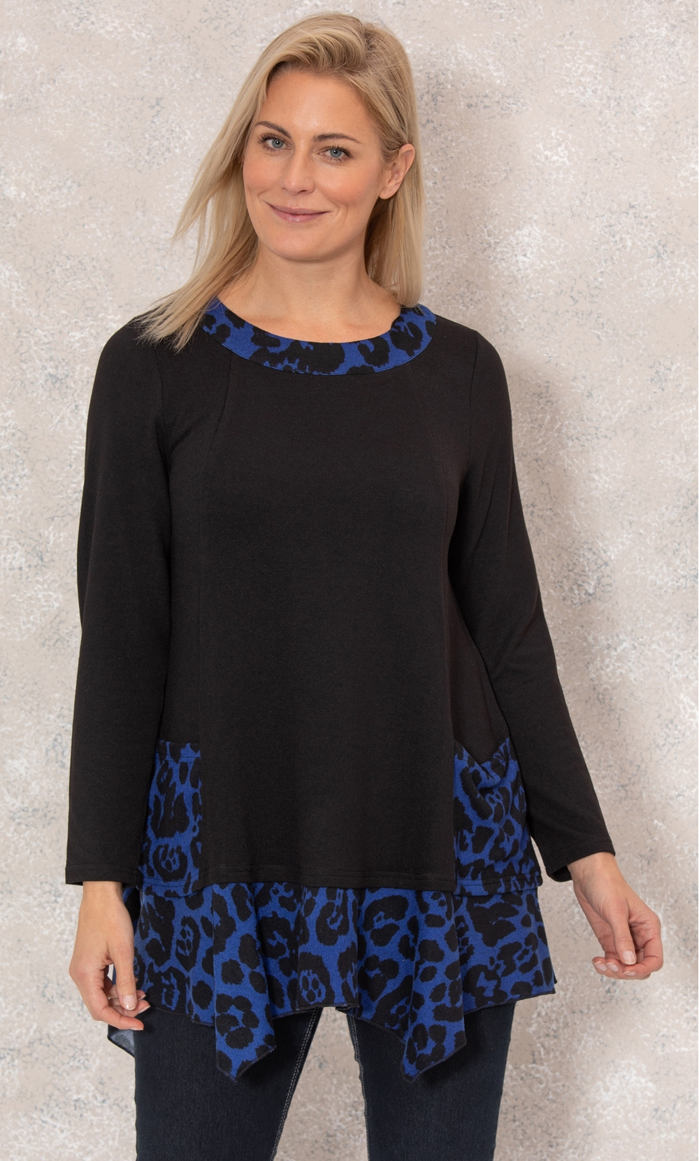 Dipped Hem Printed Tunic