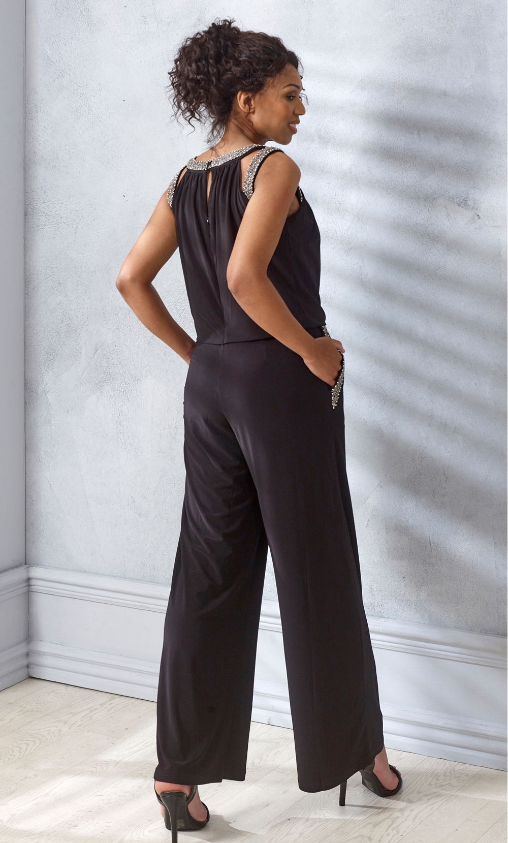 Beaded Trim Embellished Jumpsuit