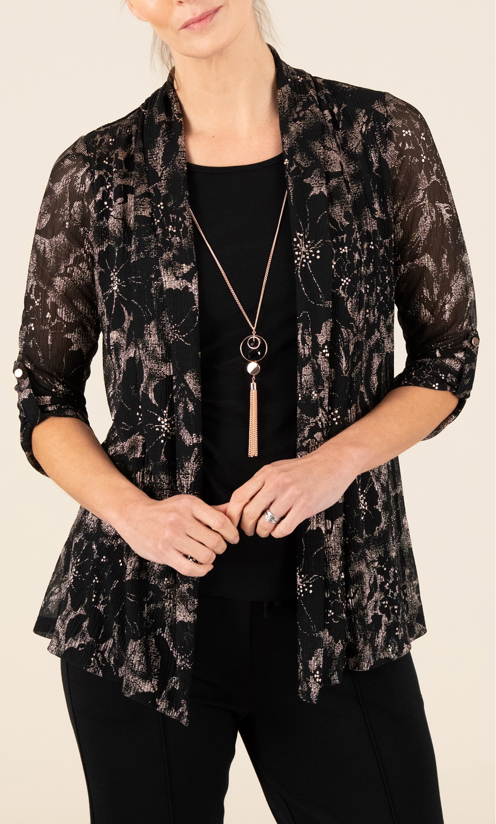 Anna Rose Double Layer Top With Necklace