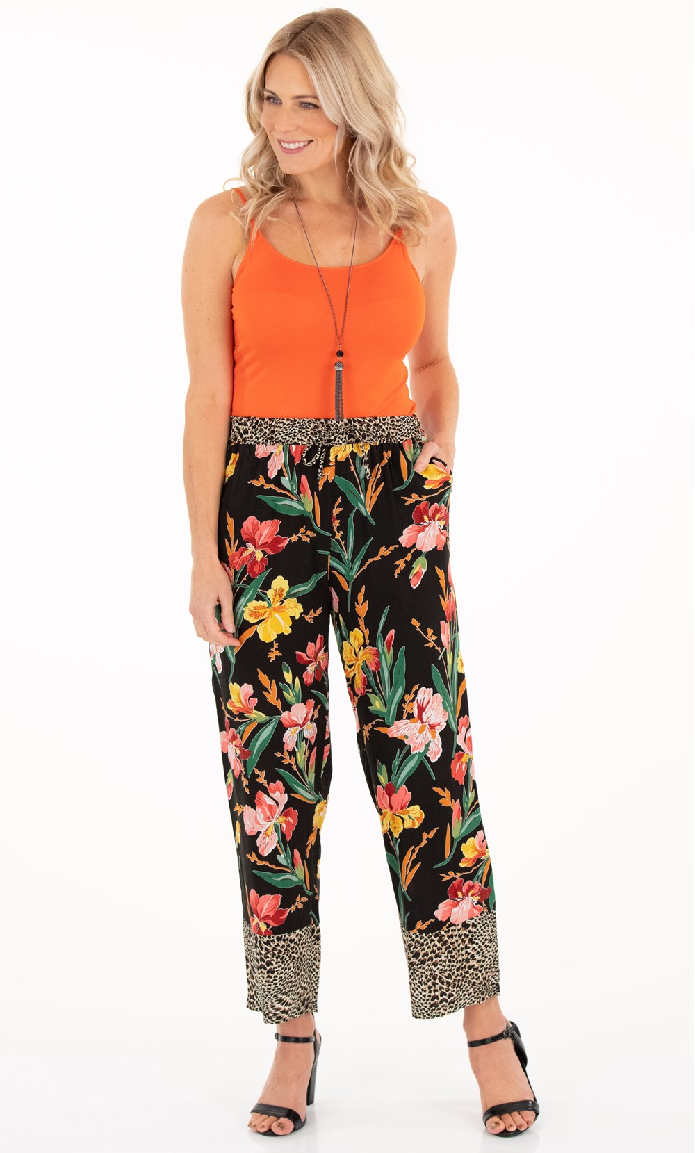 Floral And Animal Print Trousers