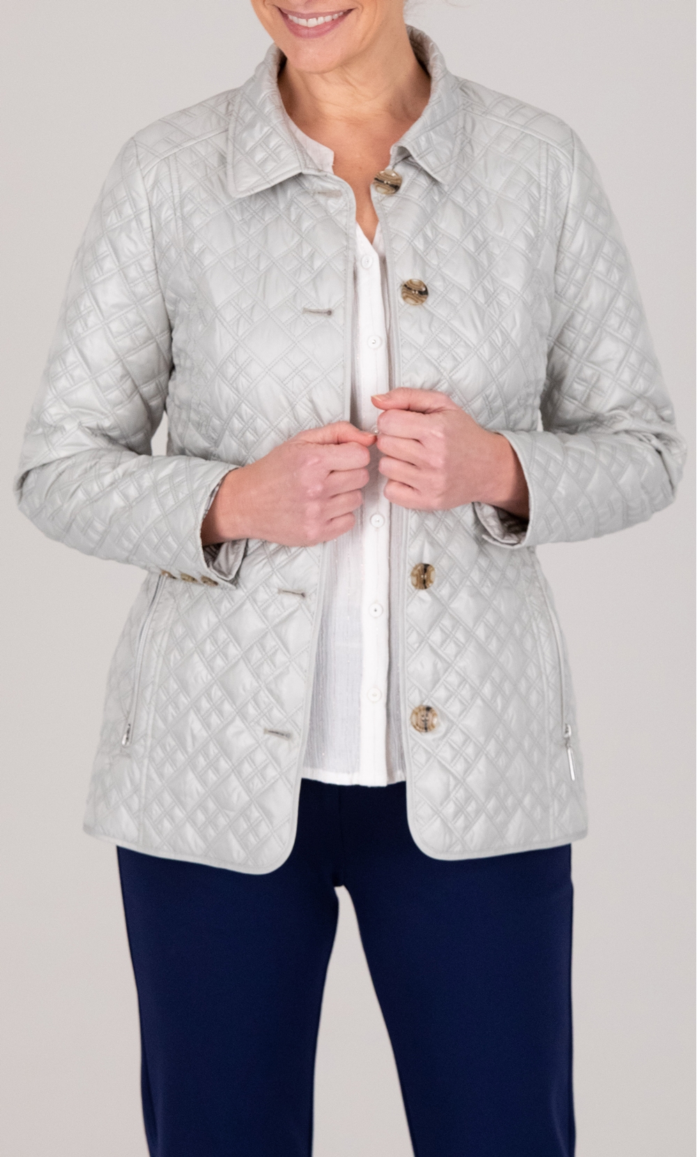 Anna Rose Quilted Button Jacket