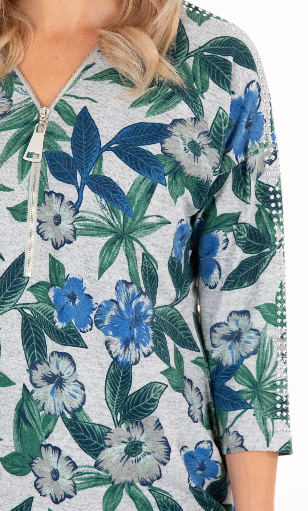 Botanical Print Brushed Tunic
