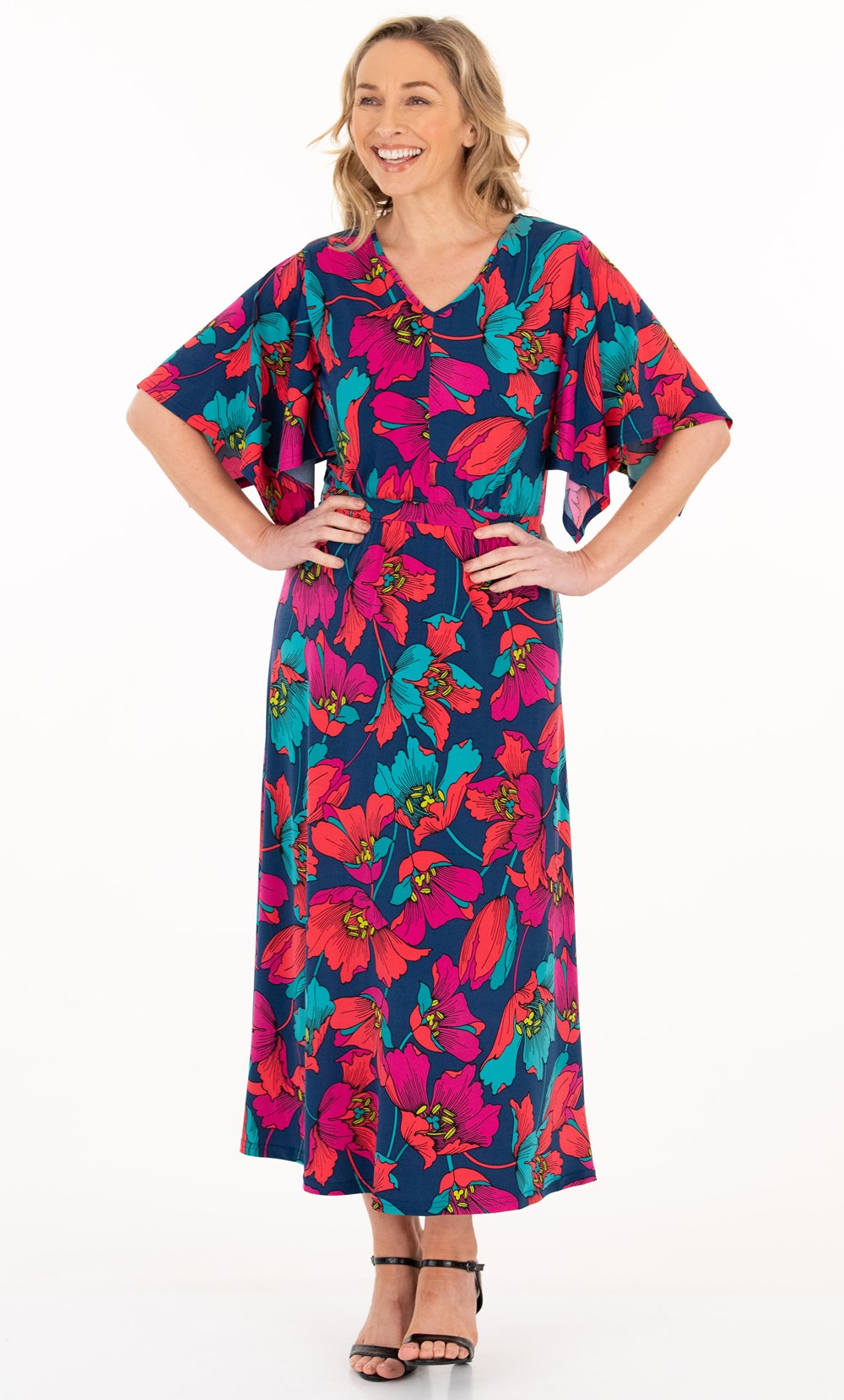 Bold Floral Printed Maxi Dress