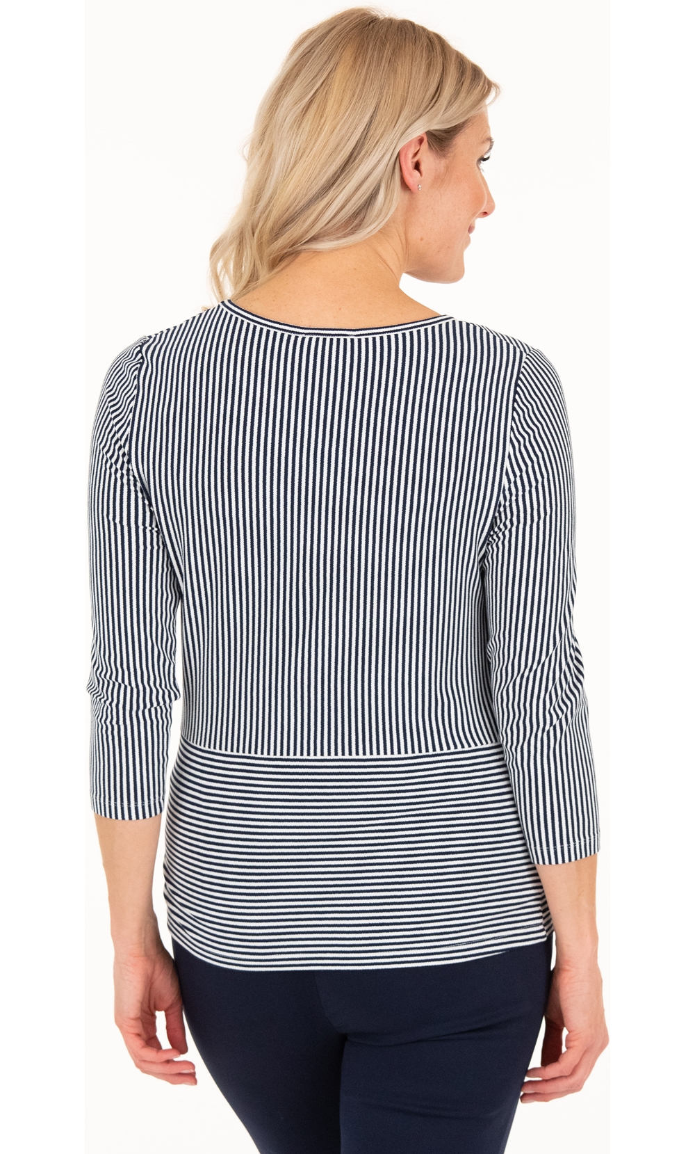 Striped Tie Front Jersey Top