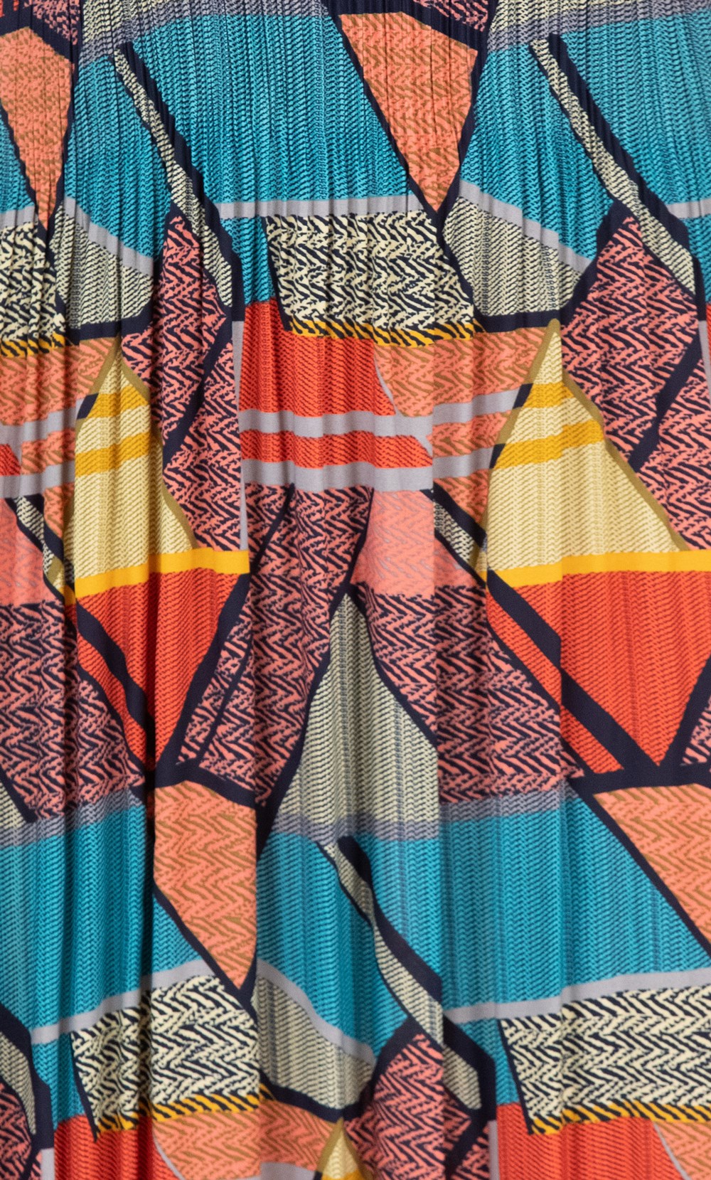 Geometric Print Pleated Midi Dress