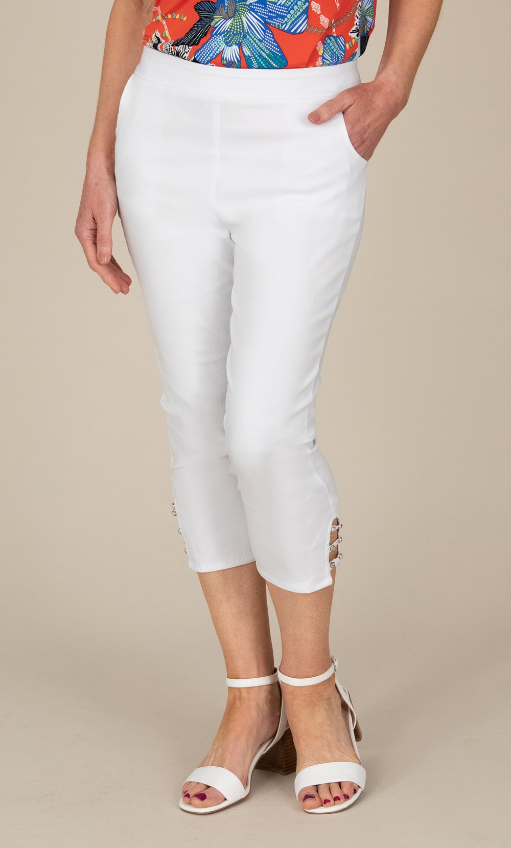 Anna Rose Cropped Embellished Trousers