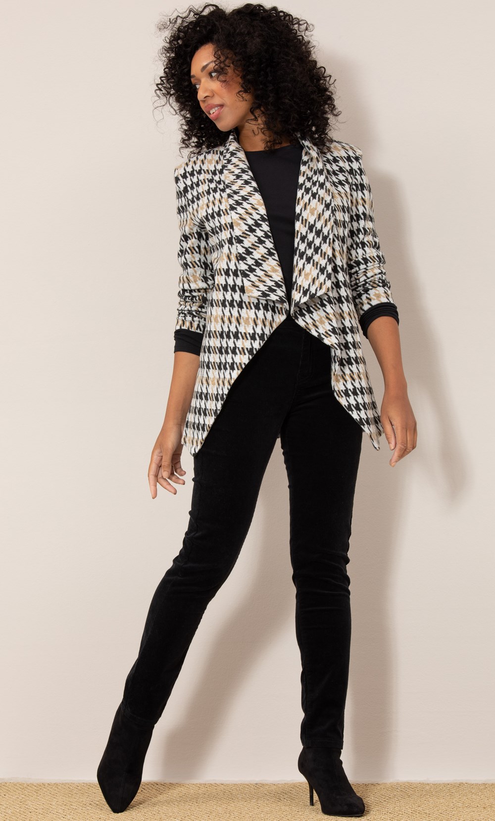 Dogtooth Open Knit Cardigan