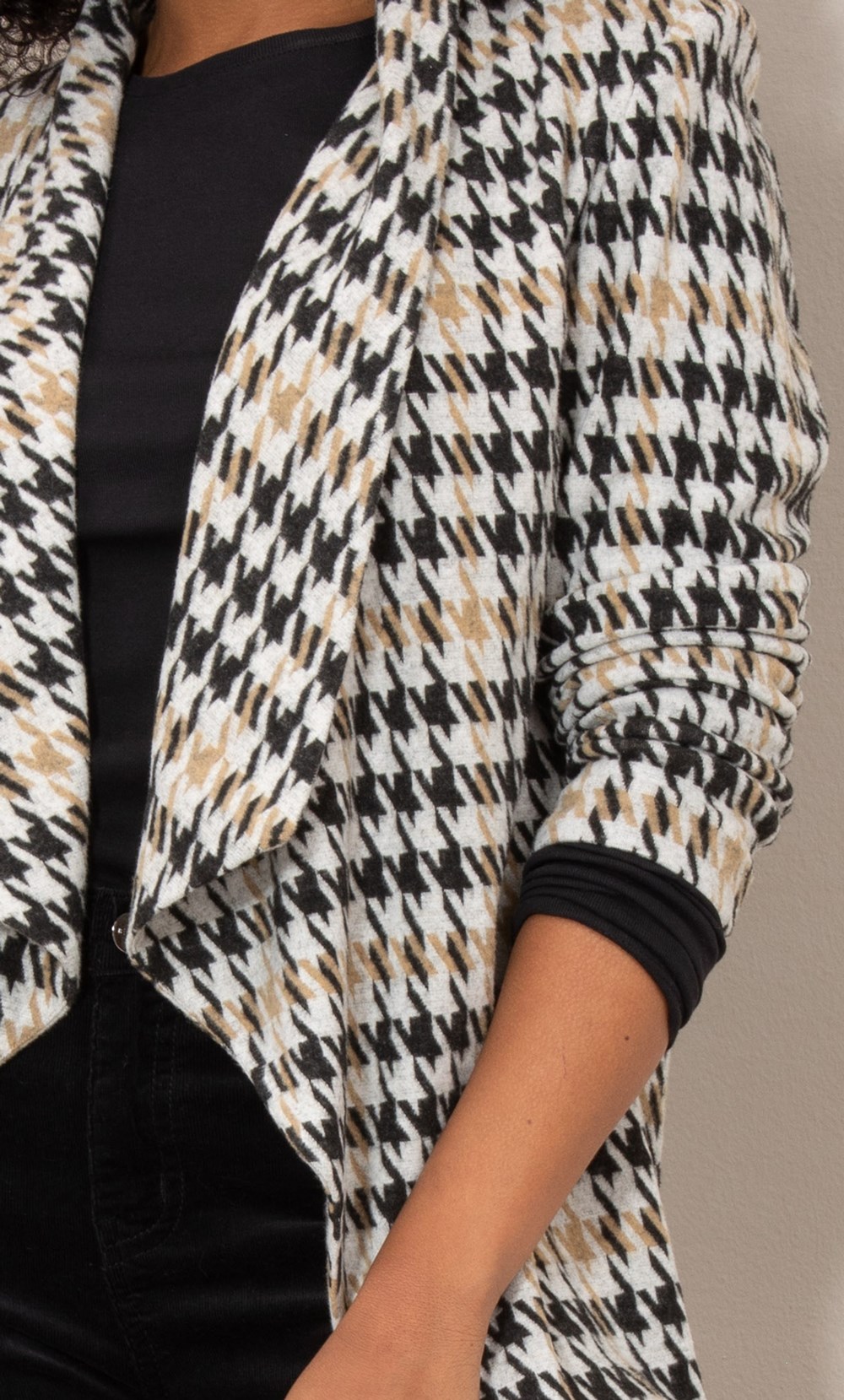 Dogtooth Open Knit Cardigan