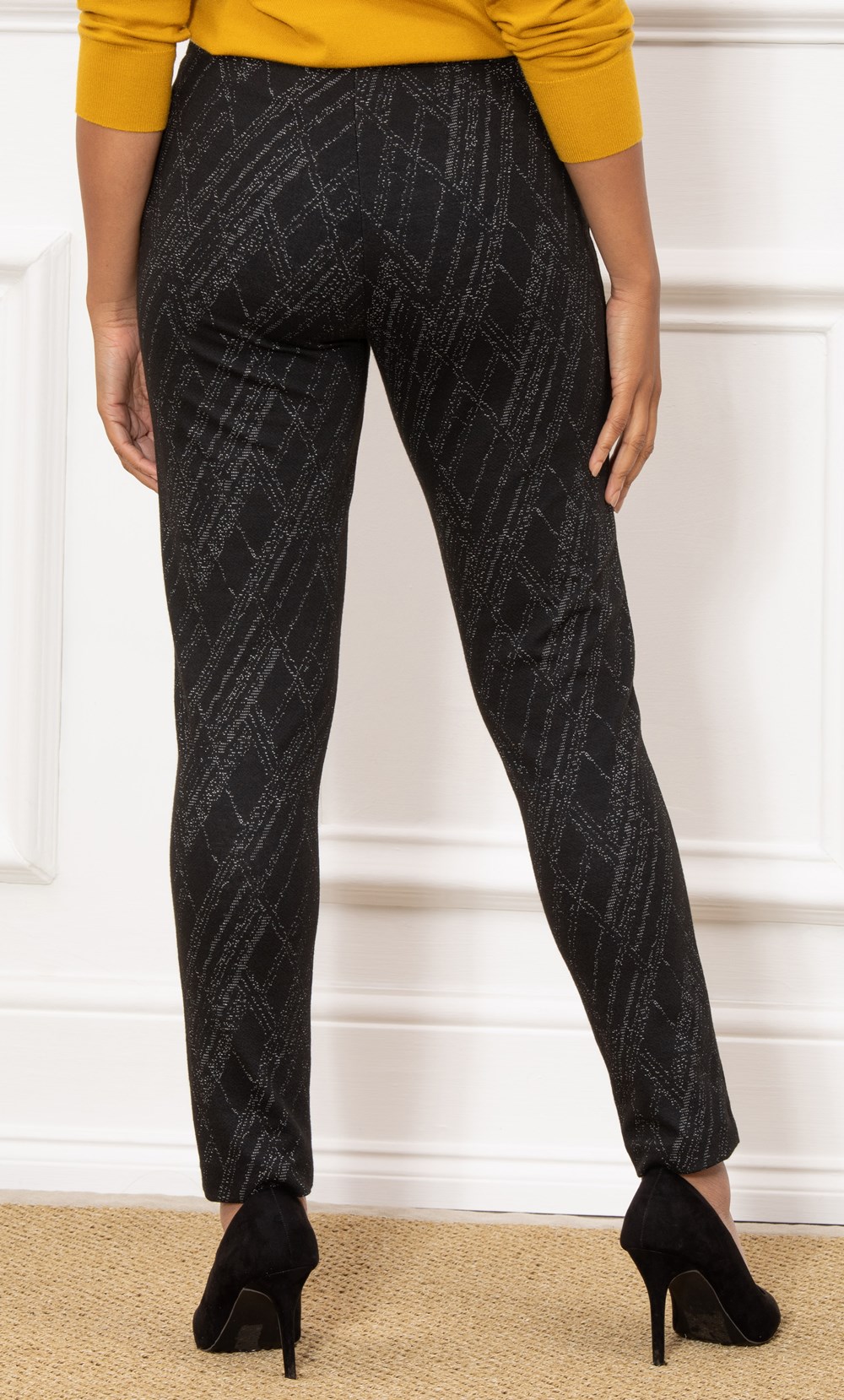 Pull On Printed Fitted Trousers