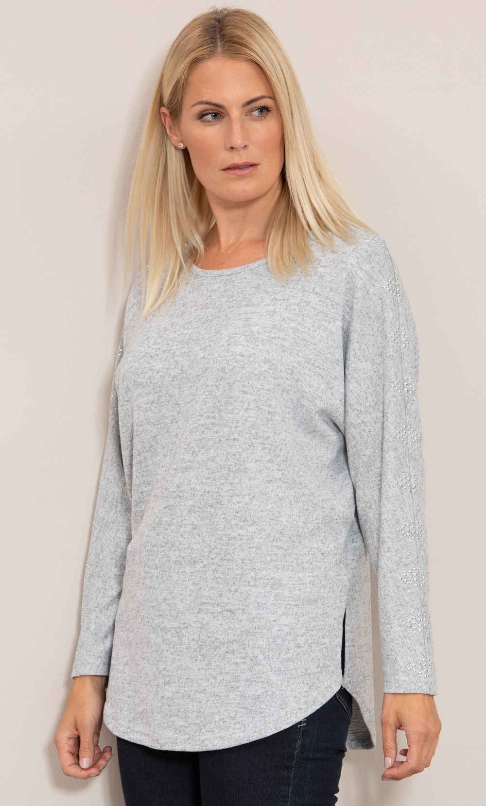 Embellished Batwing Knit Tunic