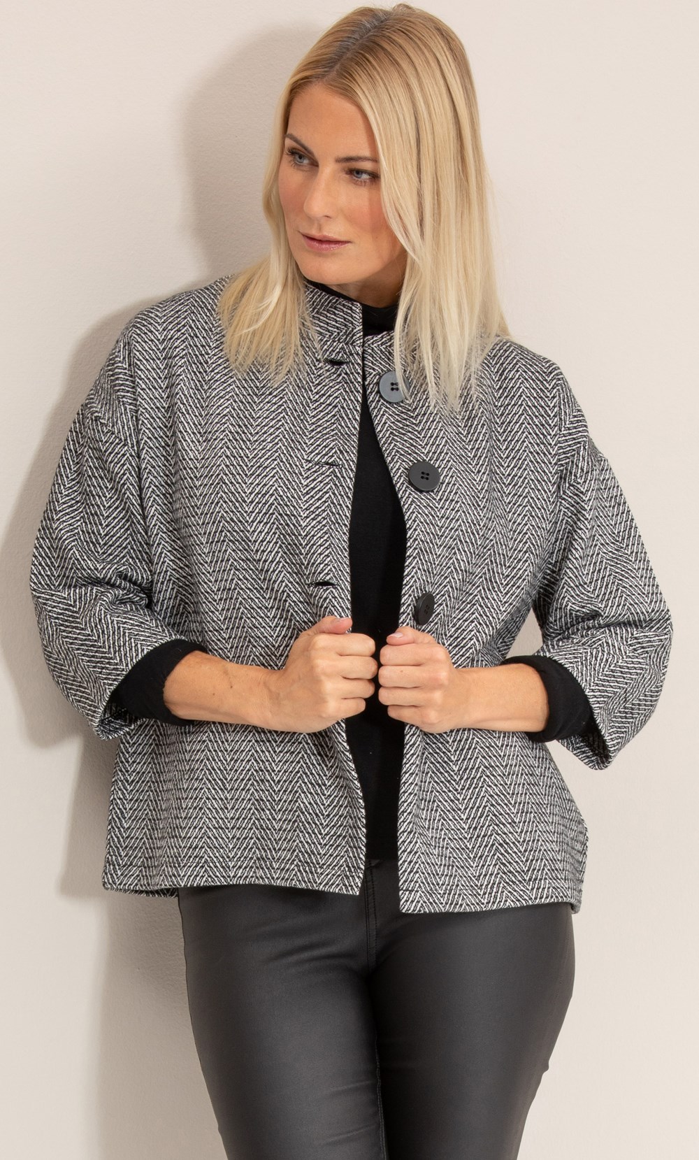 Herringbone Button Jacket