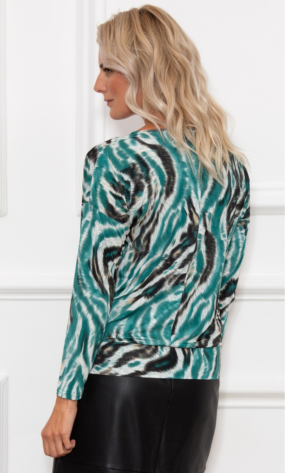 Animal Print Batwing Jersey top