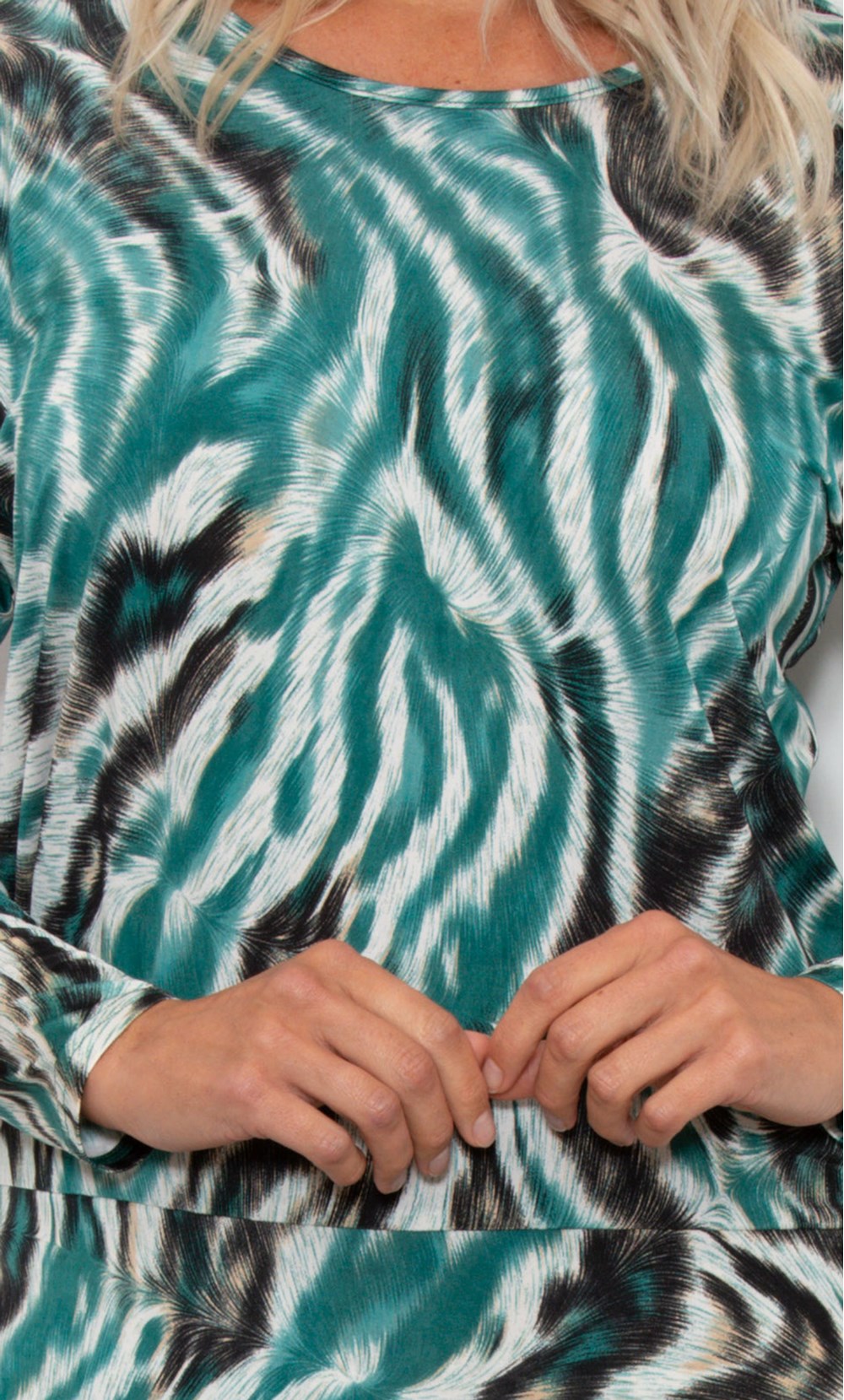 Animal Print Batwing Jersey top