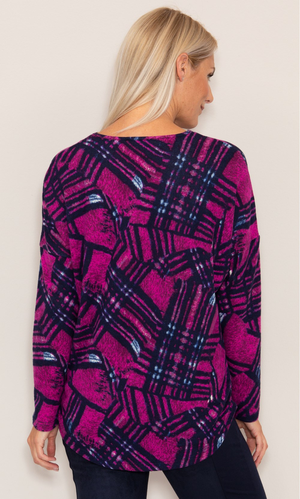 Embellished Brushed Knit Print Tunic