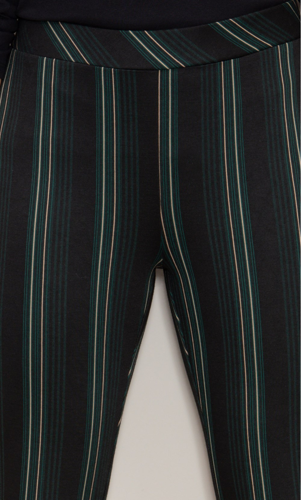 Striped Pull On Slim Leg Trousers