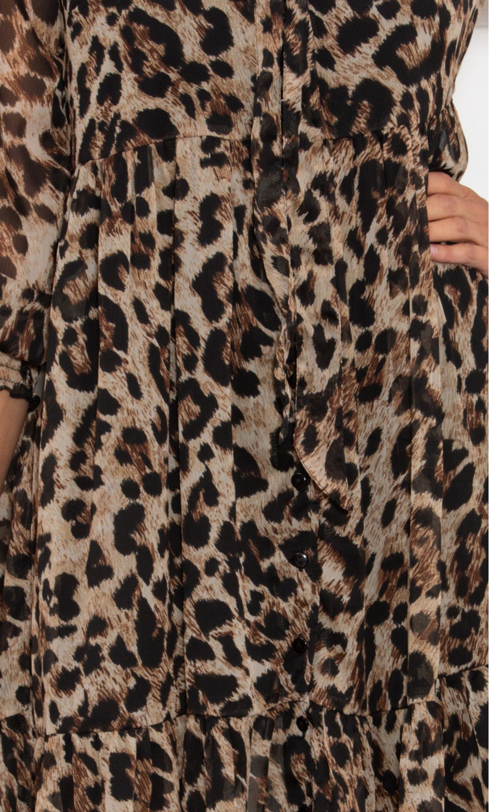 Leopard Print Oversized Semi Sheer Tunic