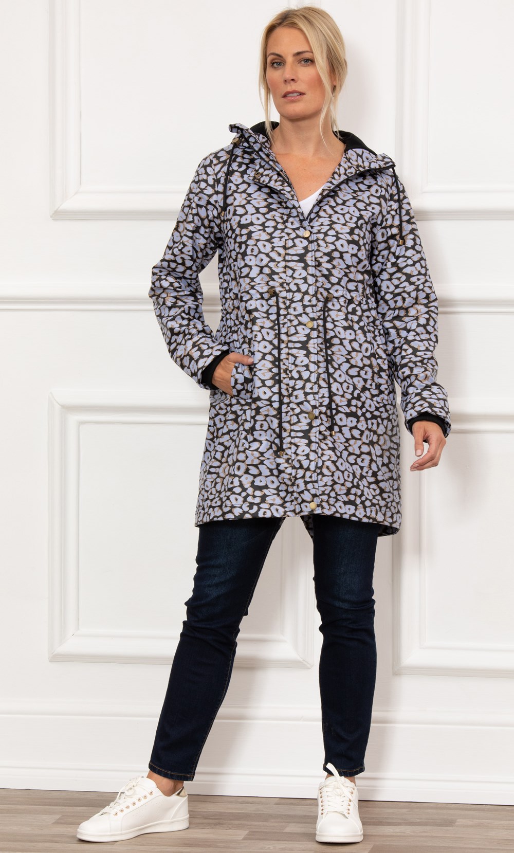 Leopard print outlet waterproof coat