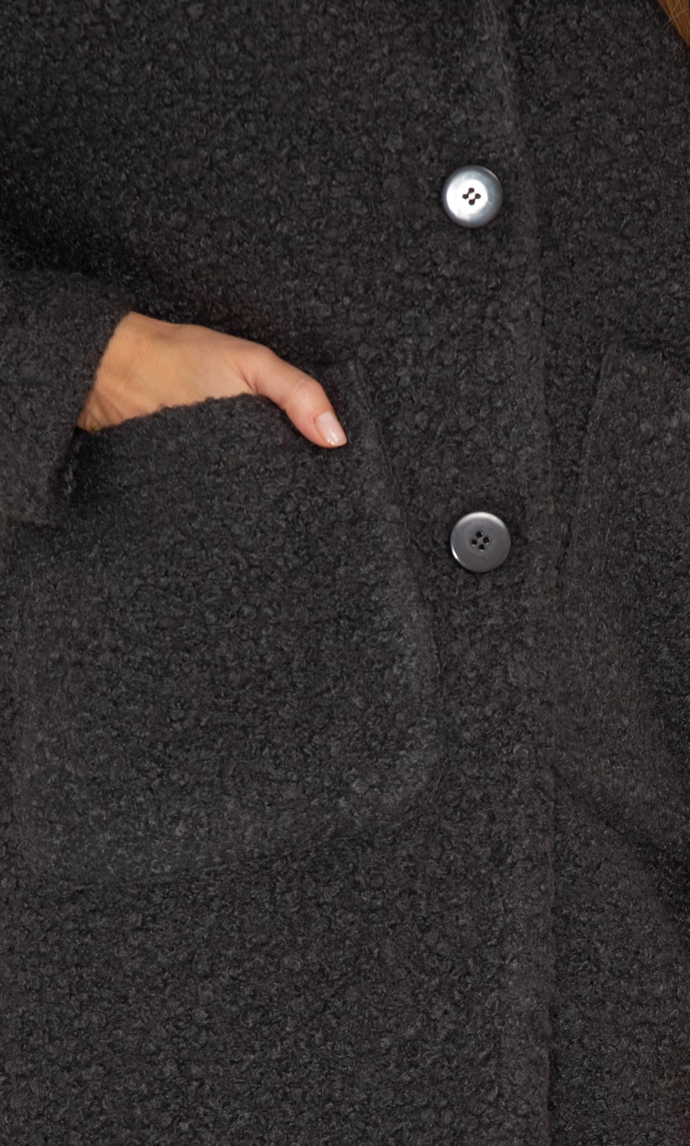 Longline Boucle Patch Pocket Coat