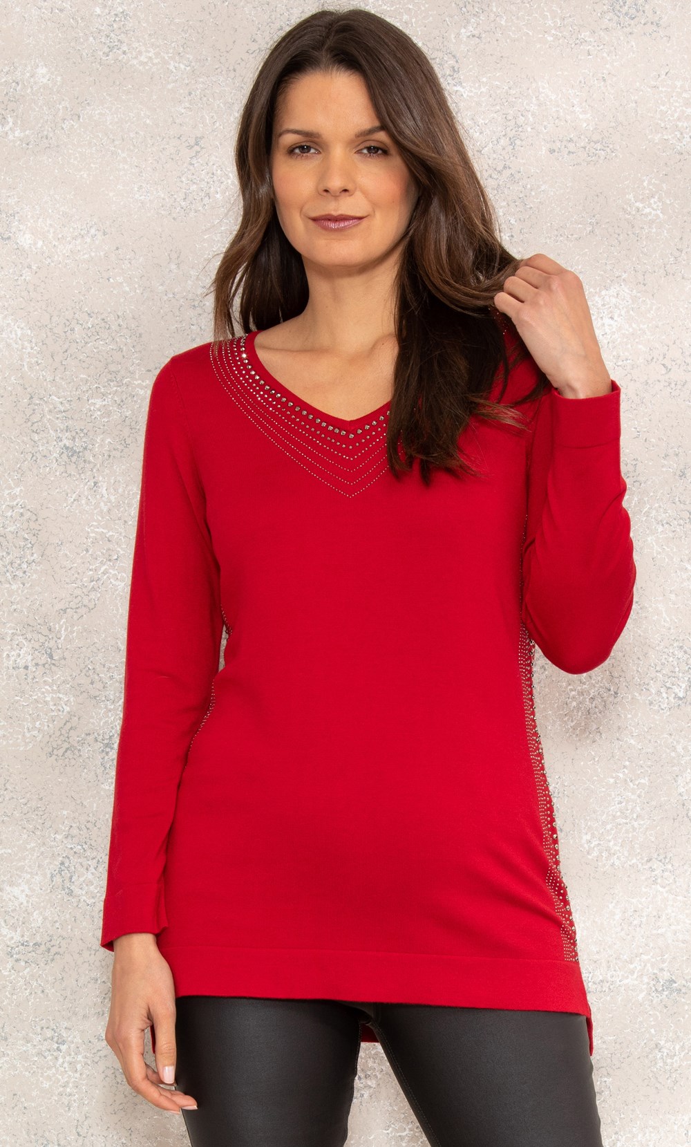 Embellished Longline Knitted Top