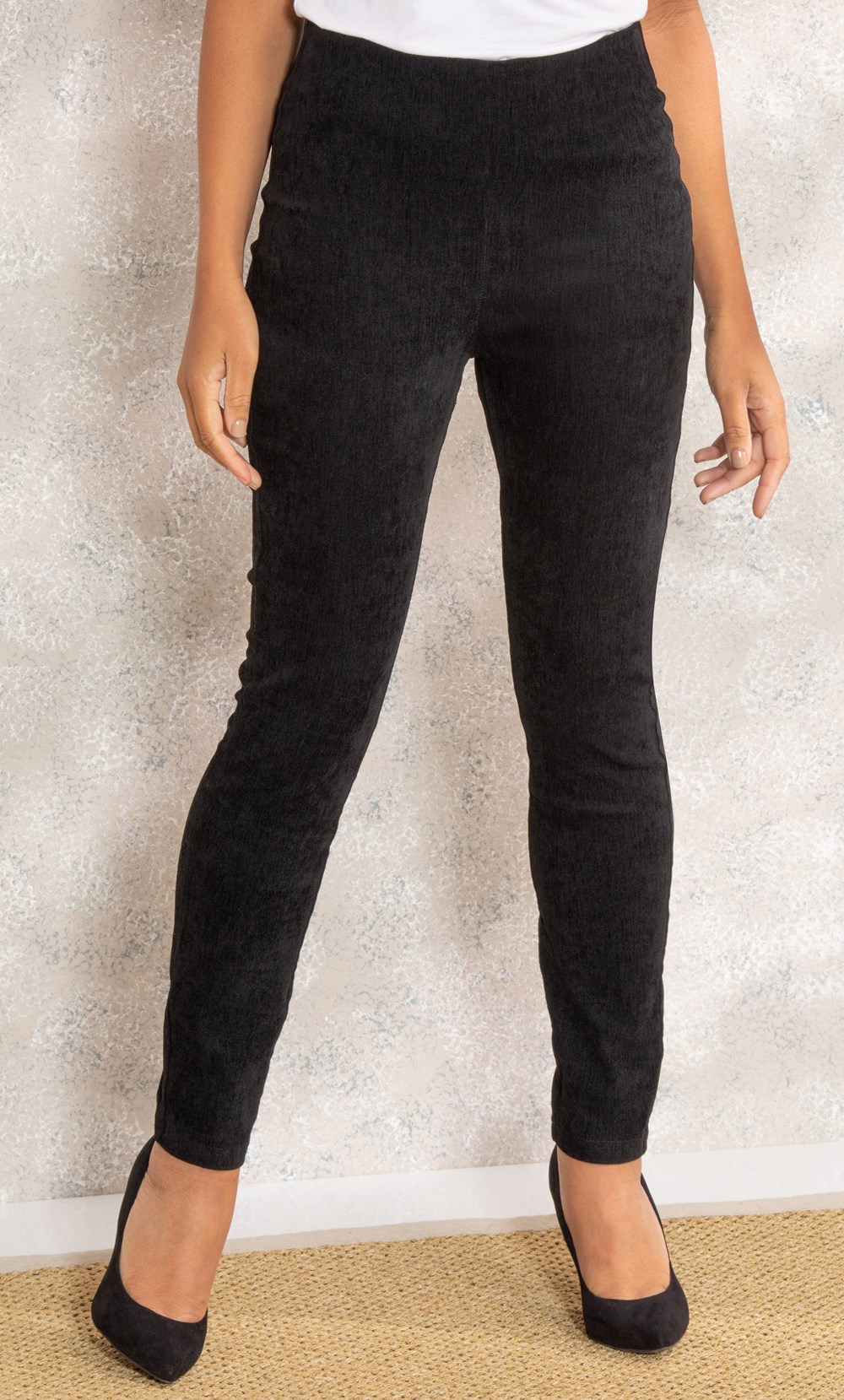 Slim Leg Stretch Chenille Trousers