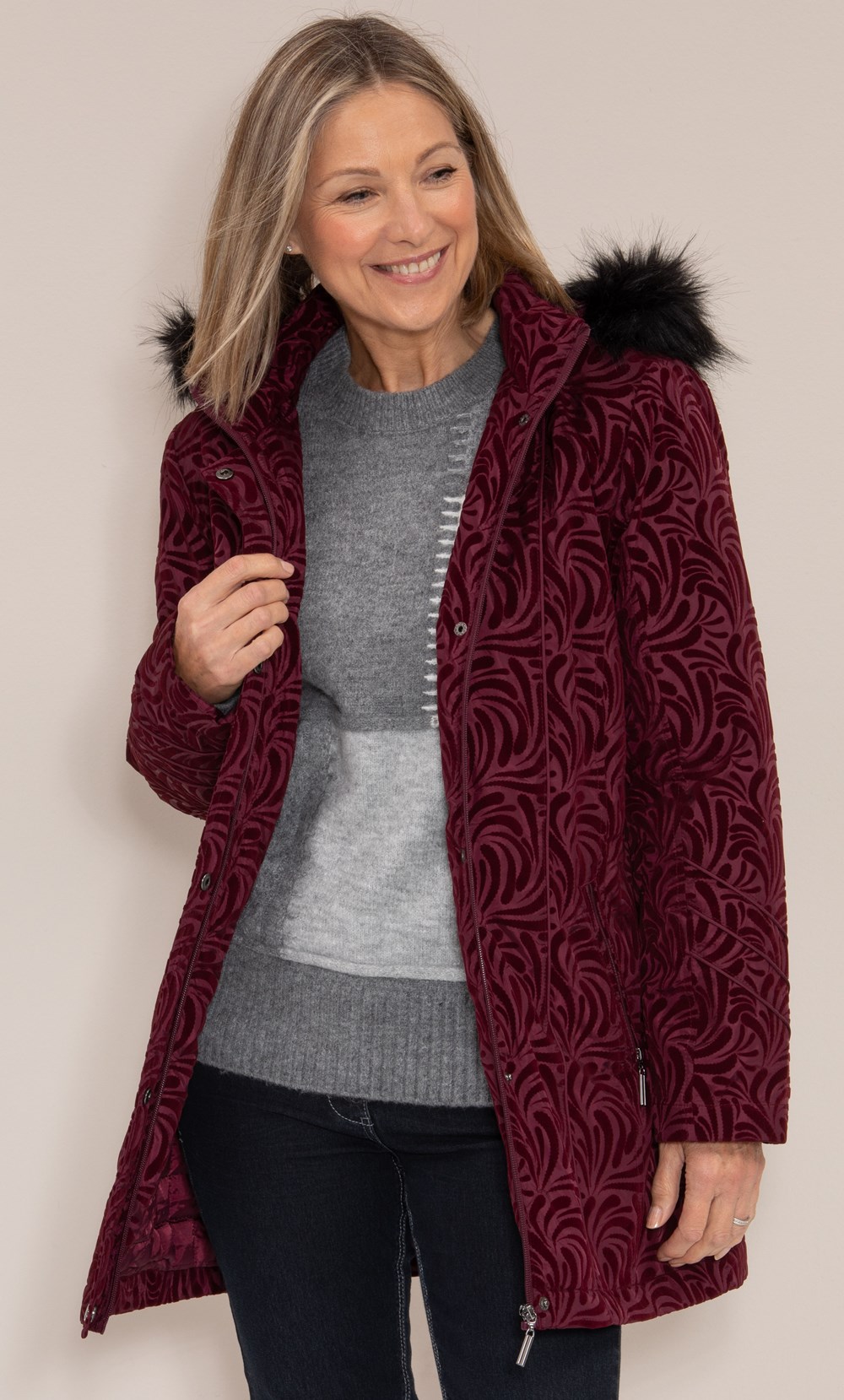 Anna Rose Hooded Flock Coat