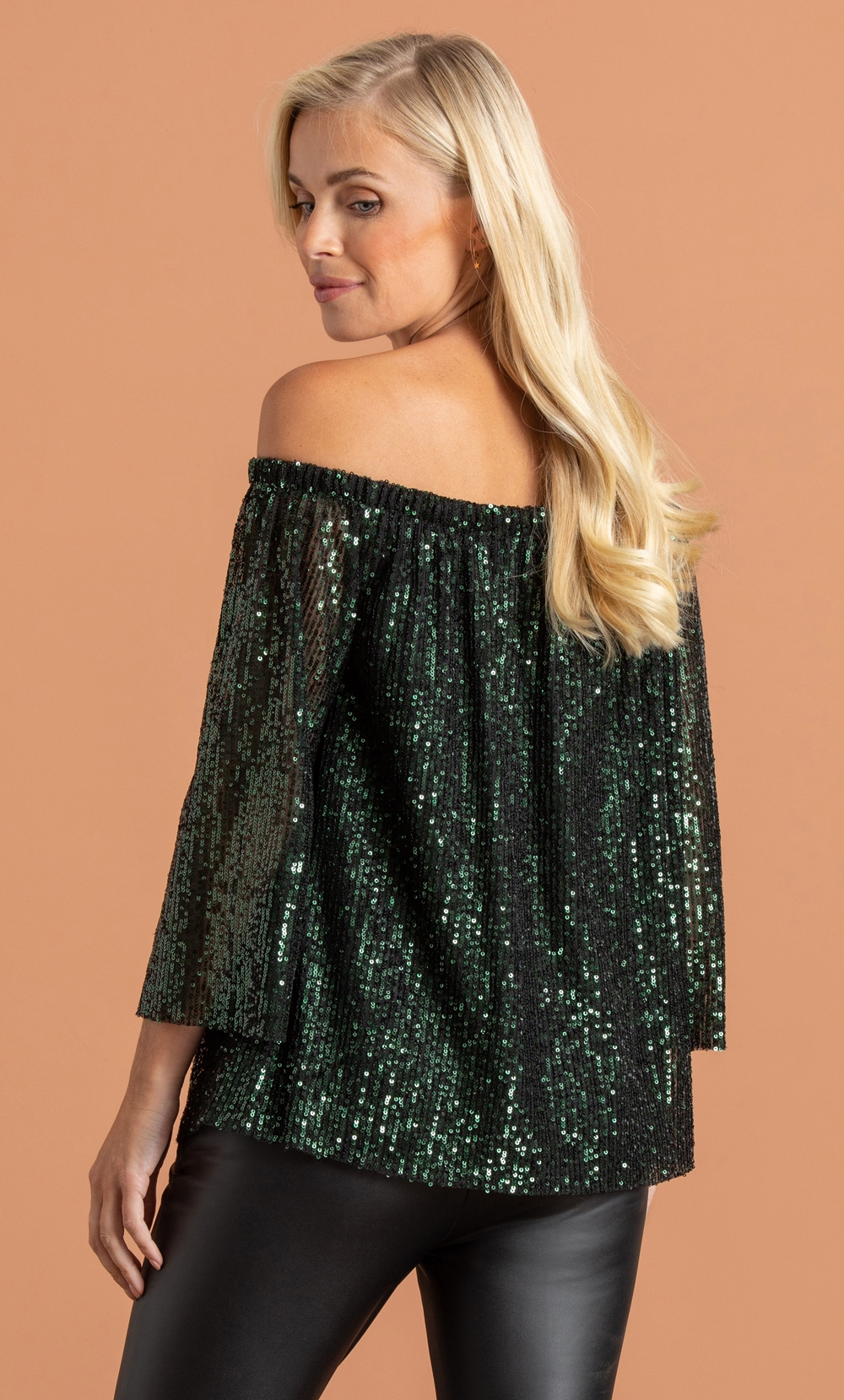 Green bardot online top