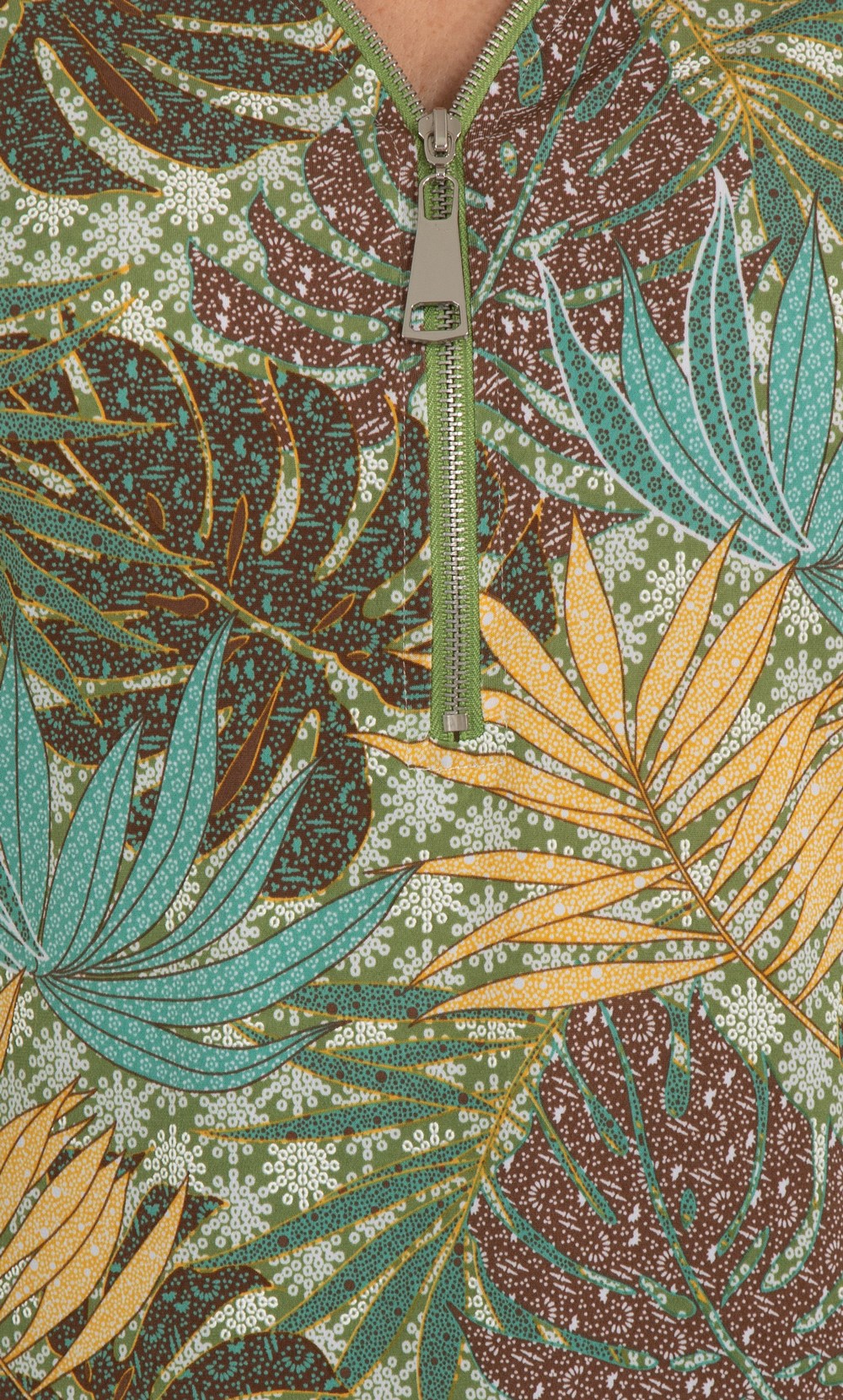 Botanical Print Zip Tunic