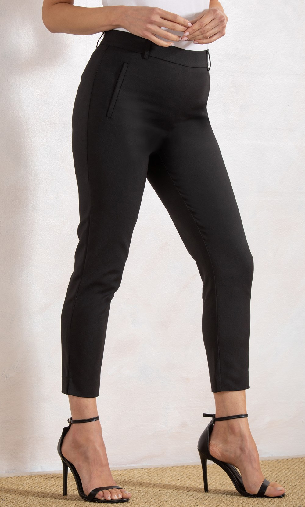Cropped Stretch Chino Trousers