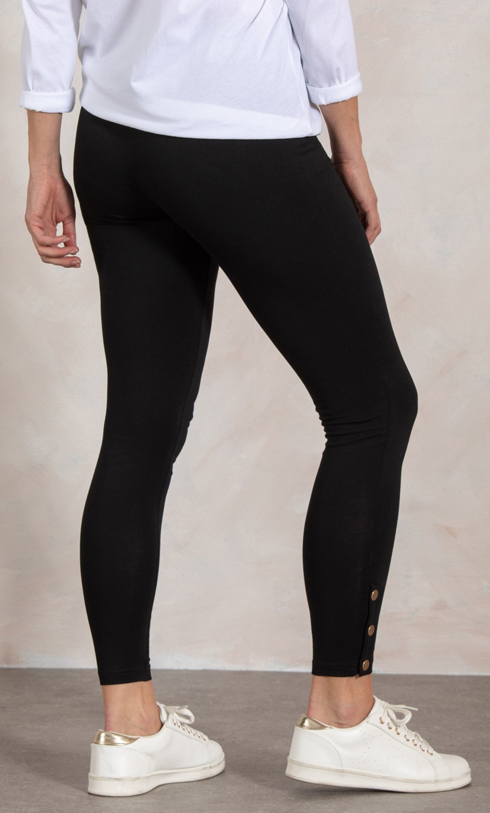 Embellished Full Length Leggings in Black
