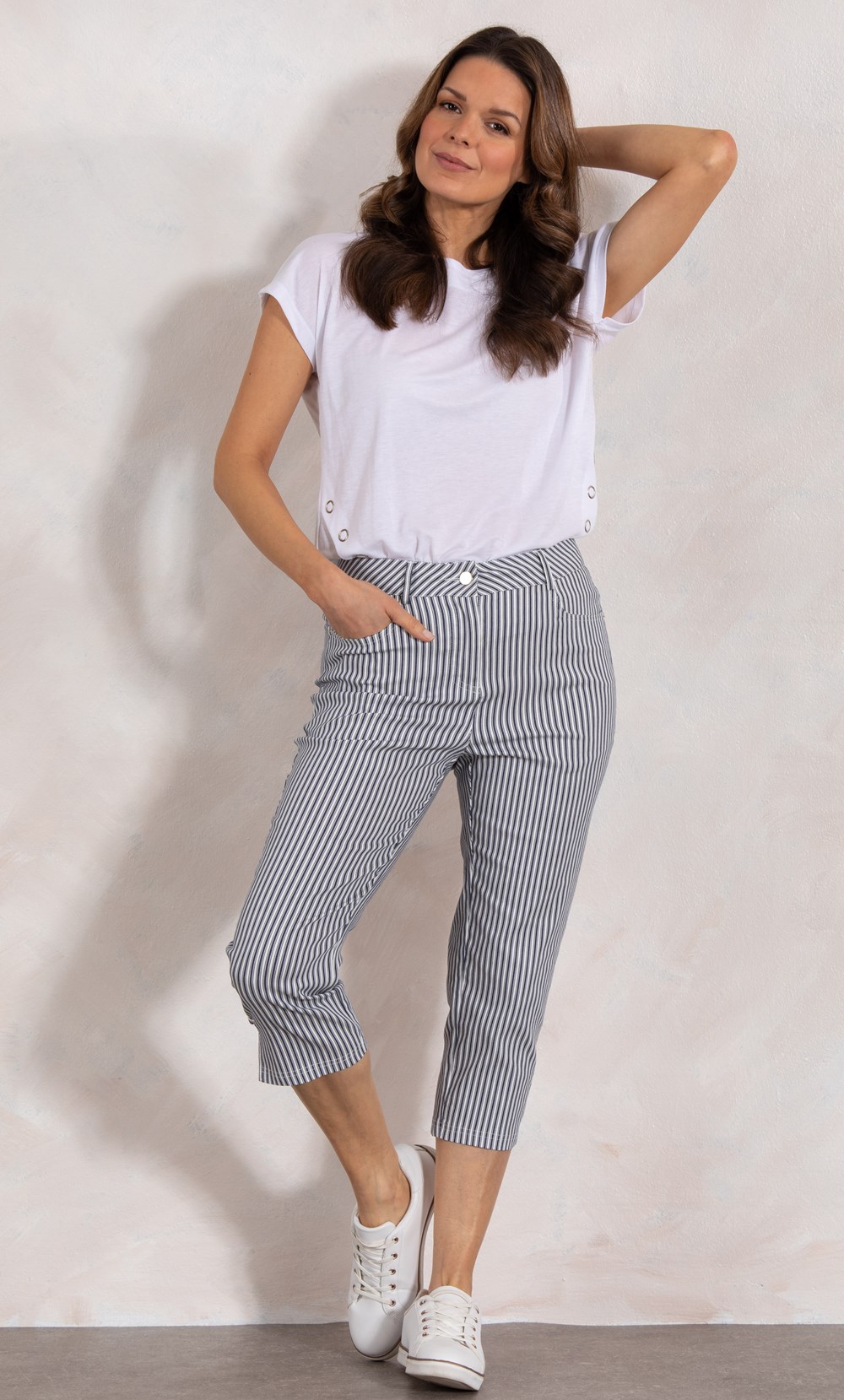 Stripe Cropped Trousers