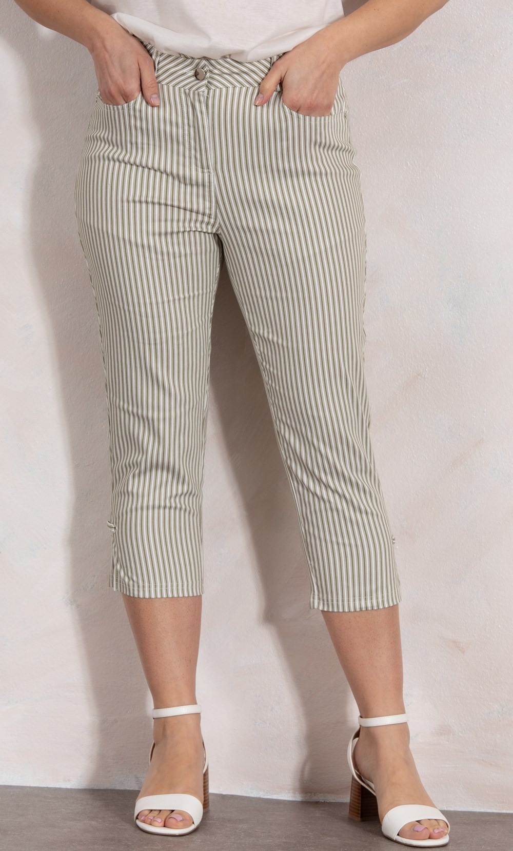 Stripe Cropped Trousers