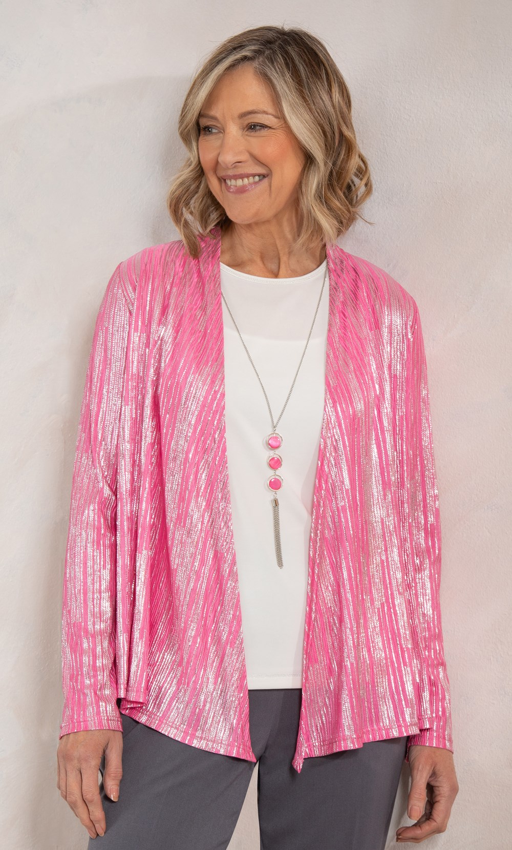 Anna Rose Top And Shimmer Cover Up With Necklace