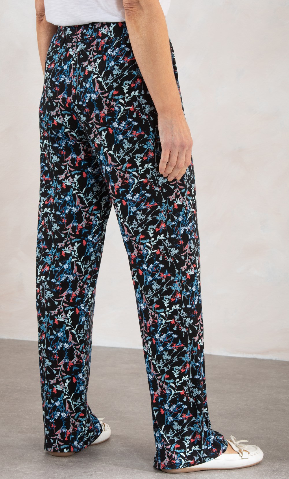 Anna Rose Floral Jersey Wide Leg Trousers