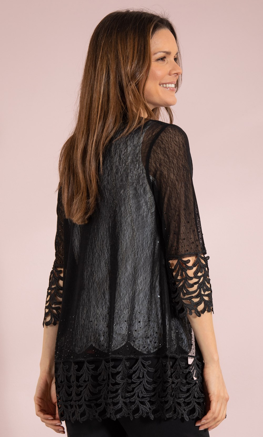 Embellished Mesh And Crochet Cover Up