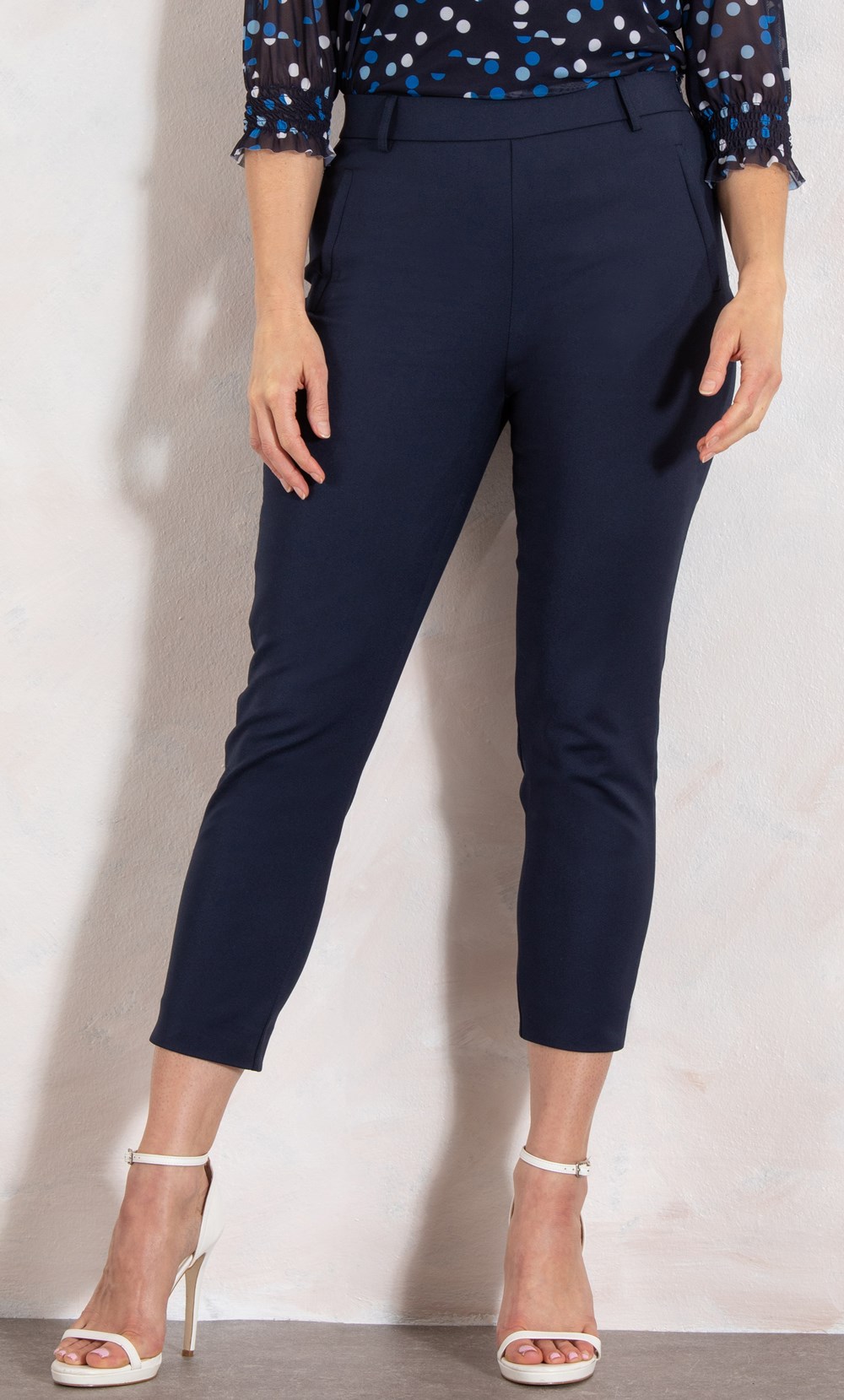 Cropped Stretch Chino Trousers