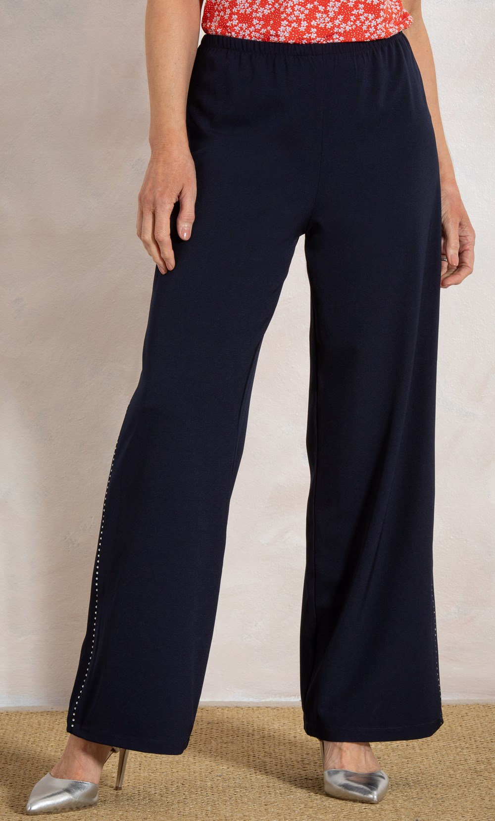 Anna Rose Embellished wide Leg Trousers