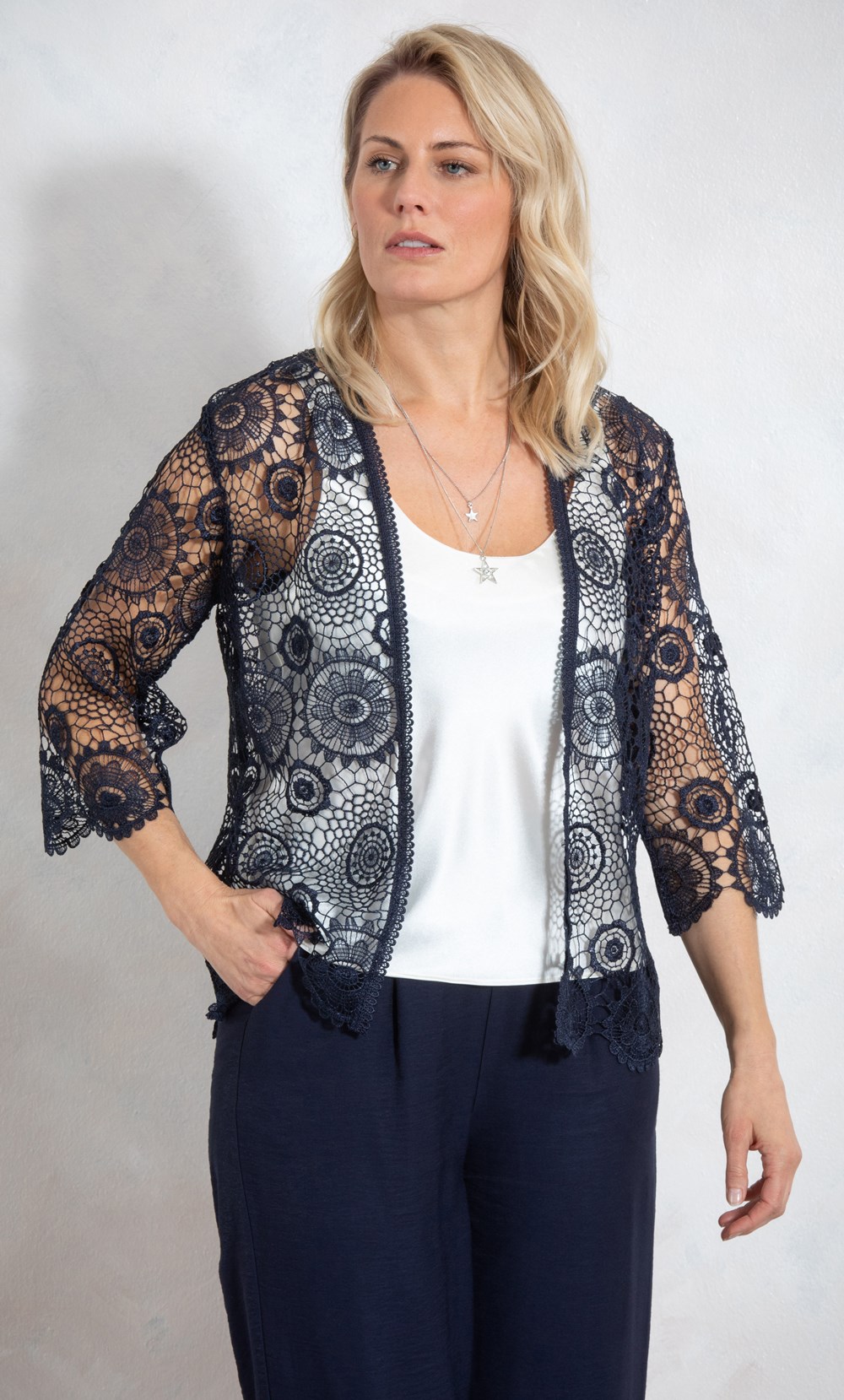 Open Front Lace Cover Up