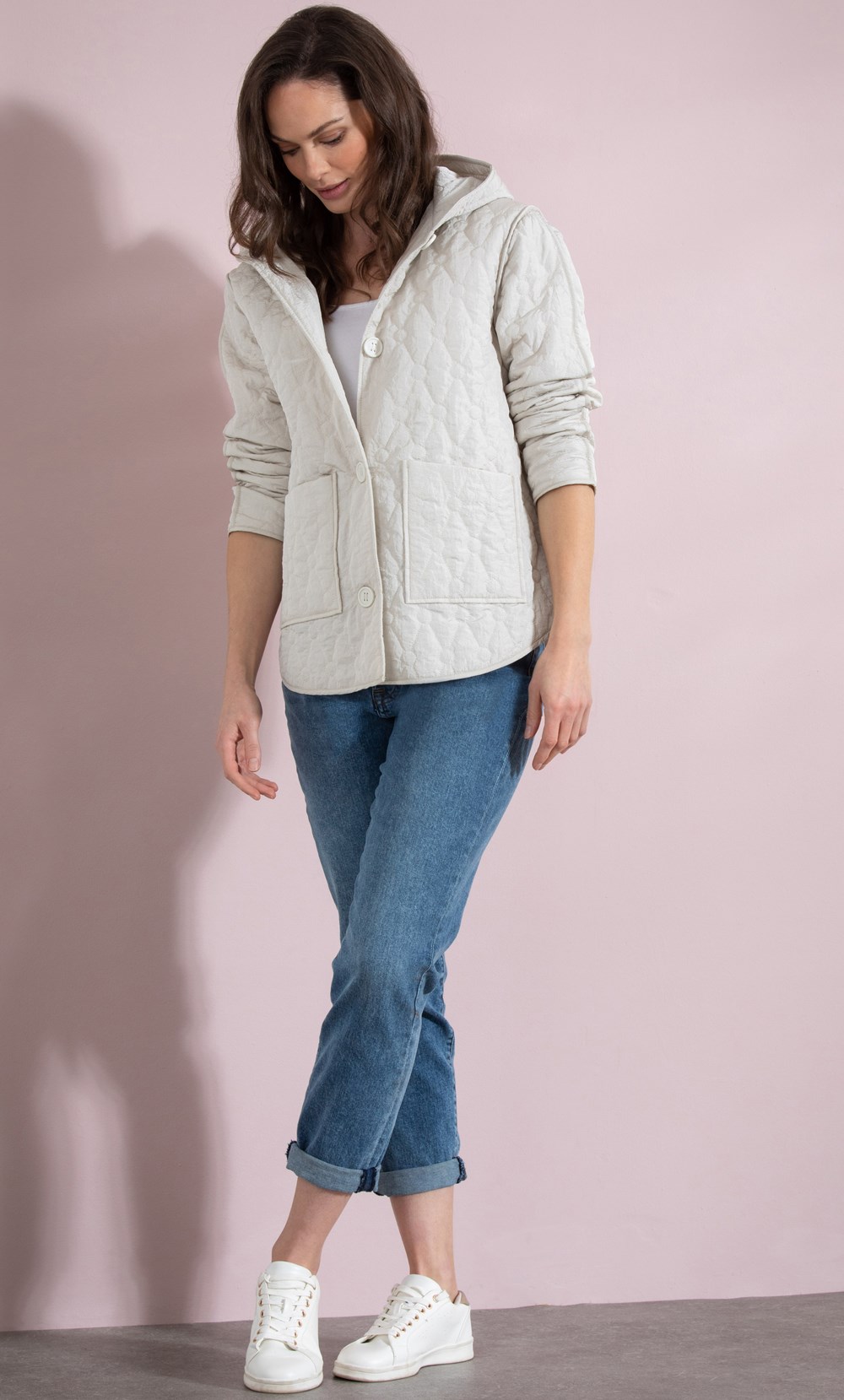 Brands - Klass Quilted Button Jacket Pearl Women’s